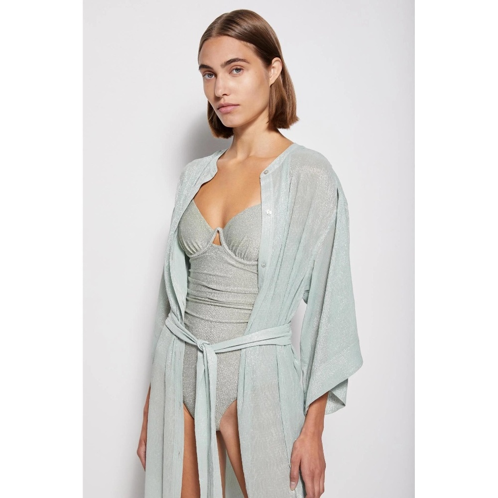 Jonathan Simkhai Light Gray Swim Coverup
